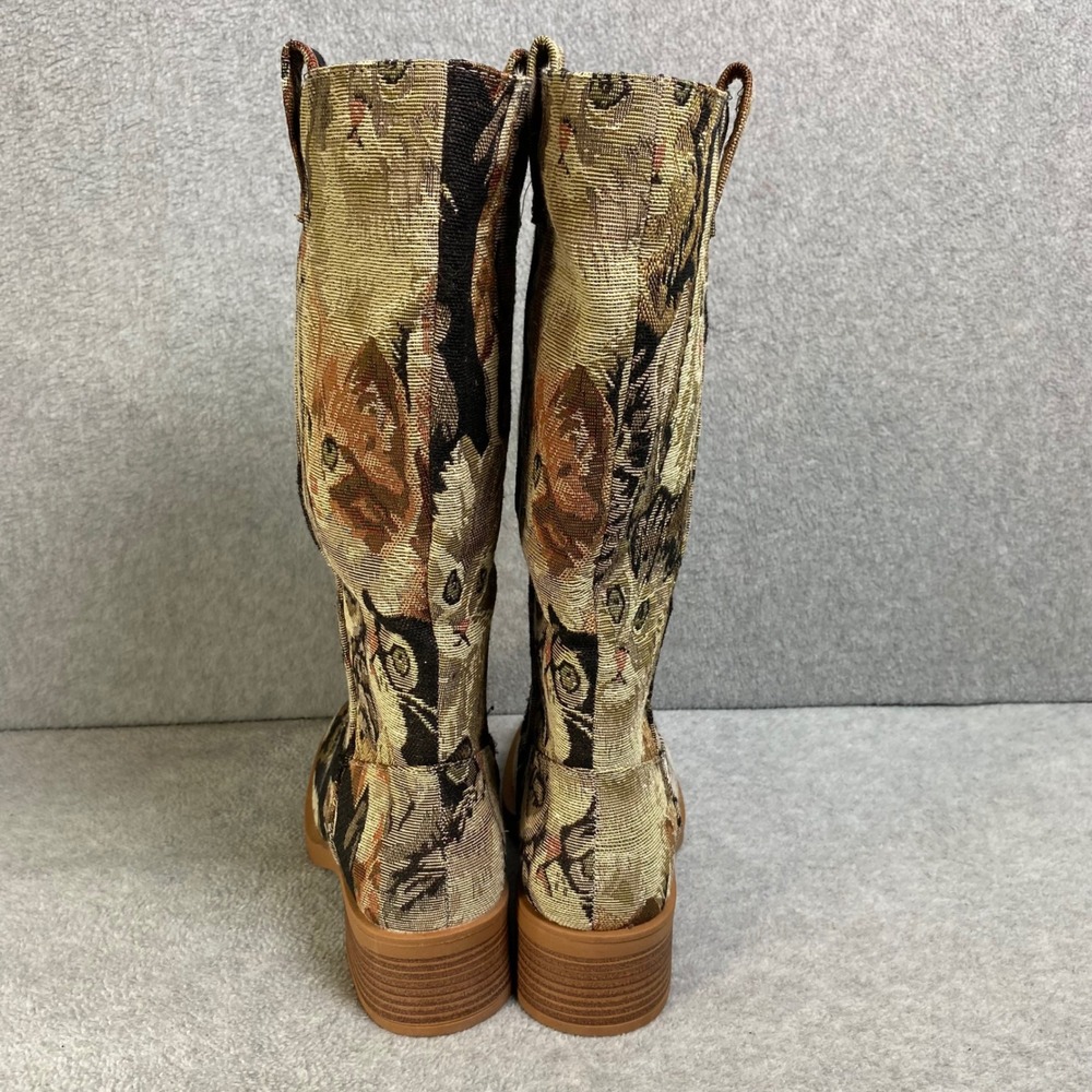 Bamboo Gary-06 Cat Tapestry Boots Women's Size 5.5 Tan Kitten Print Mid Calf EUC - Picture 5 of 13